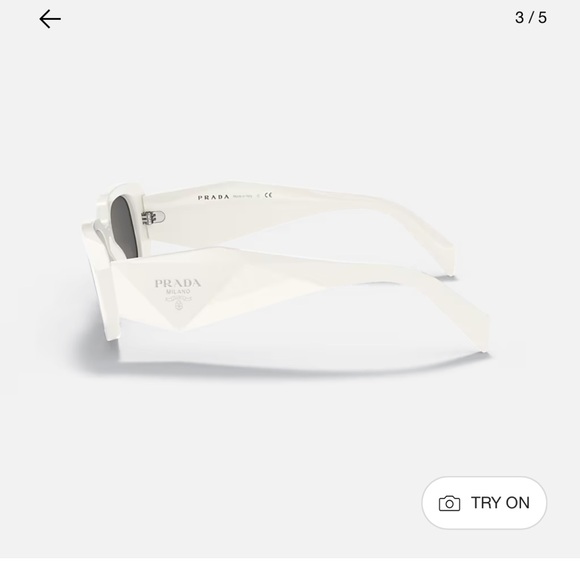 Prada white Rectangular Sunglasses - Picture 4 of 8